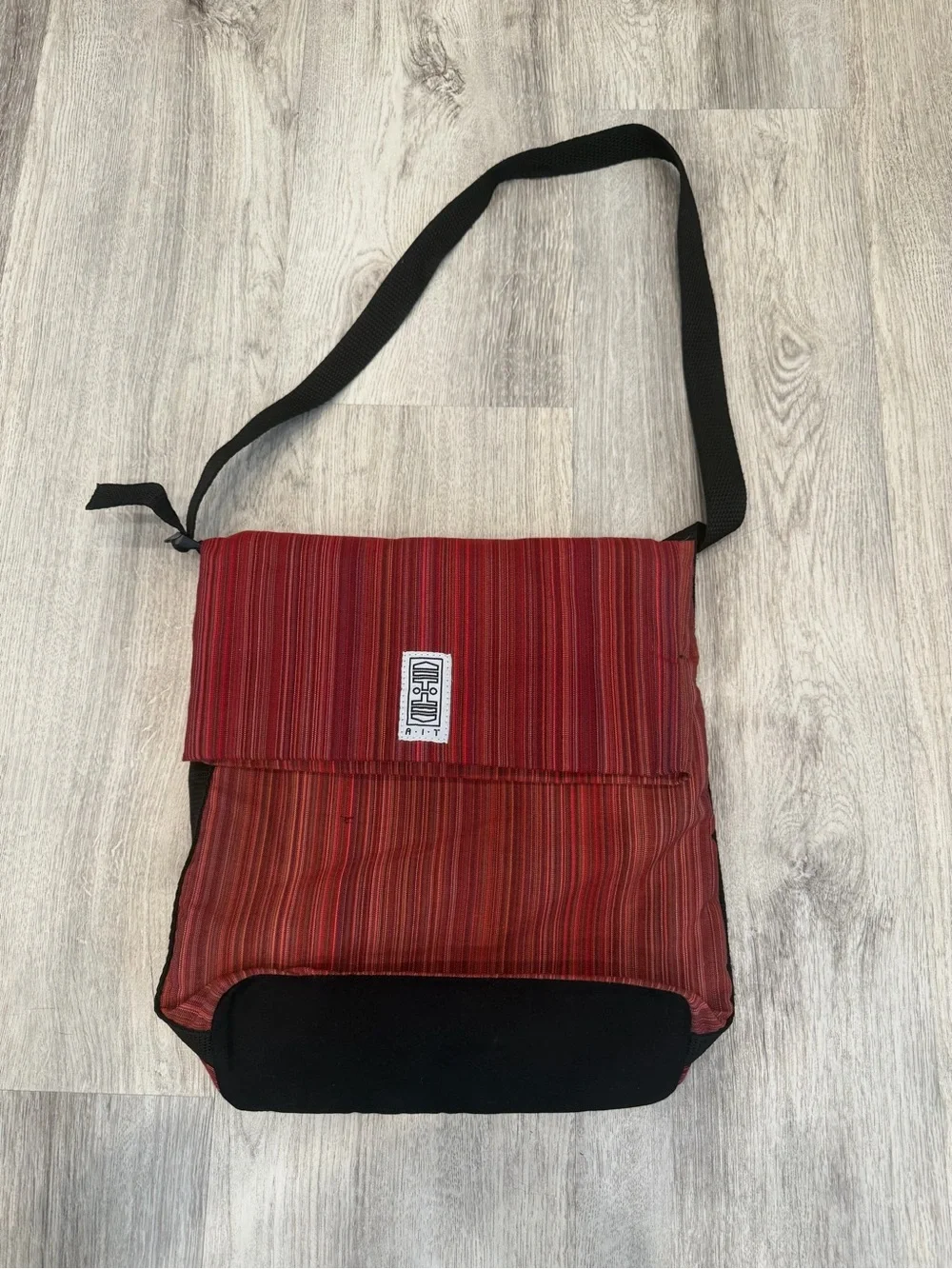 Africa Is Tomorrow Red Striped Messenger Crossbody Bag Made in Nairobi